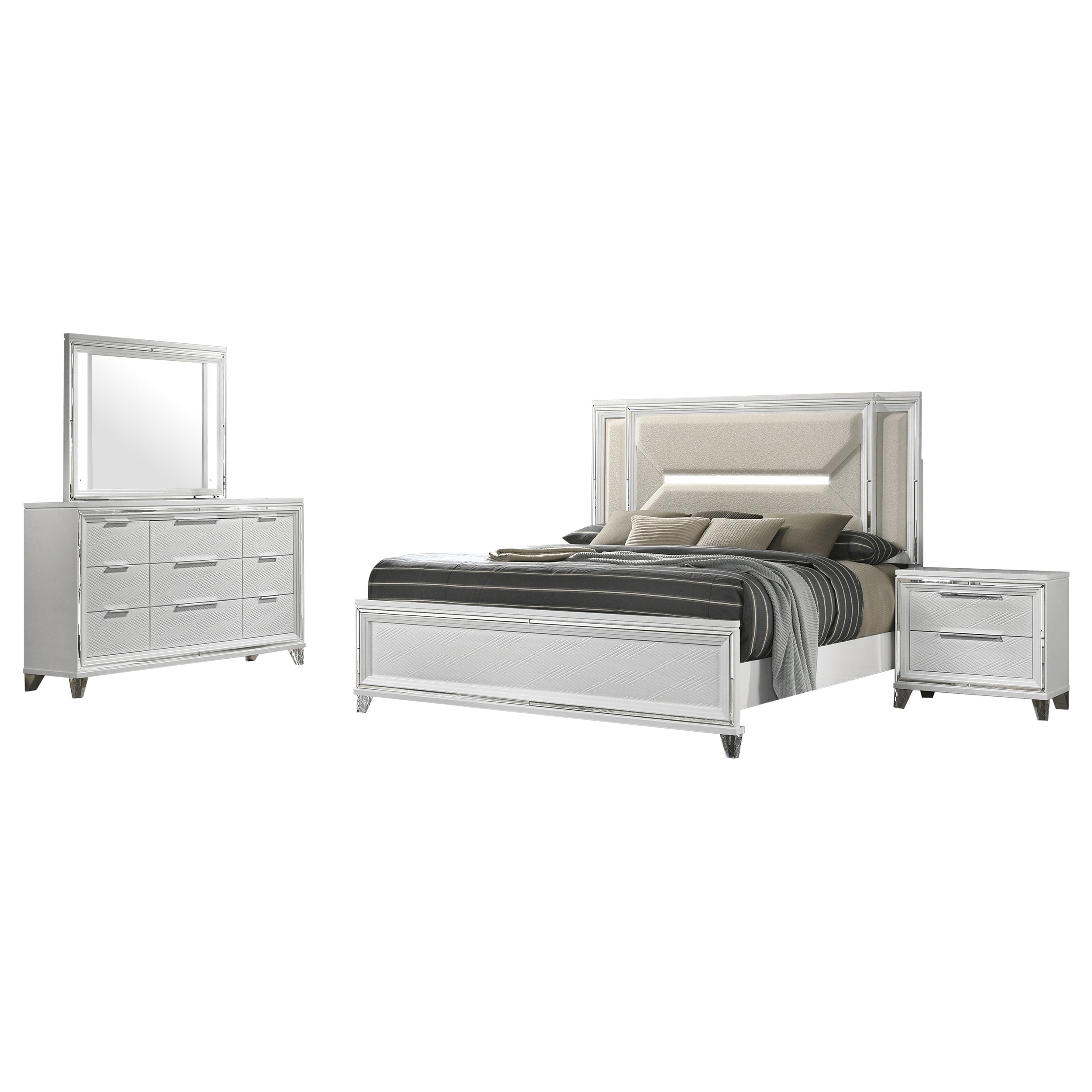 Marmore California King Bedroom Set White