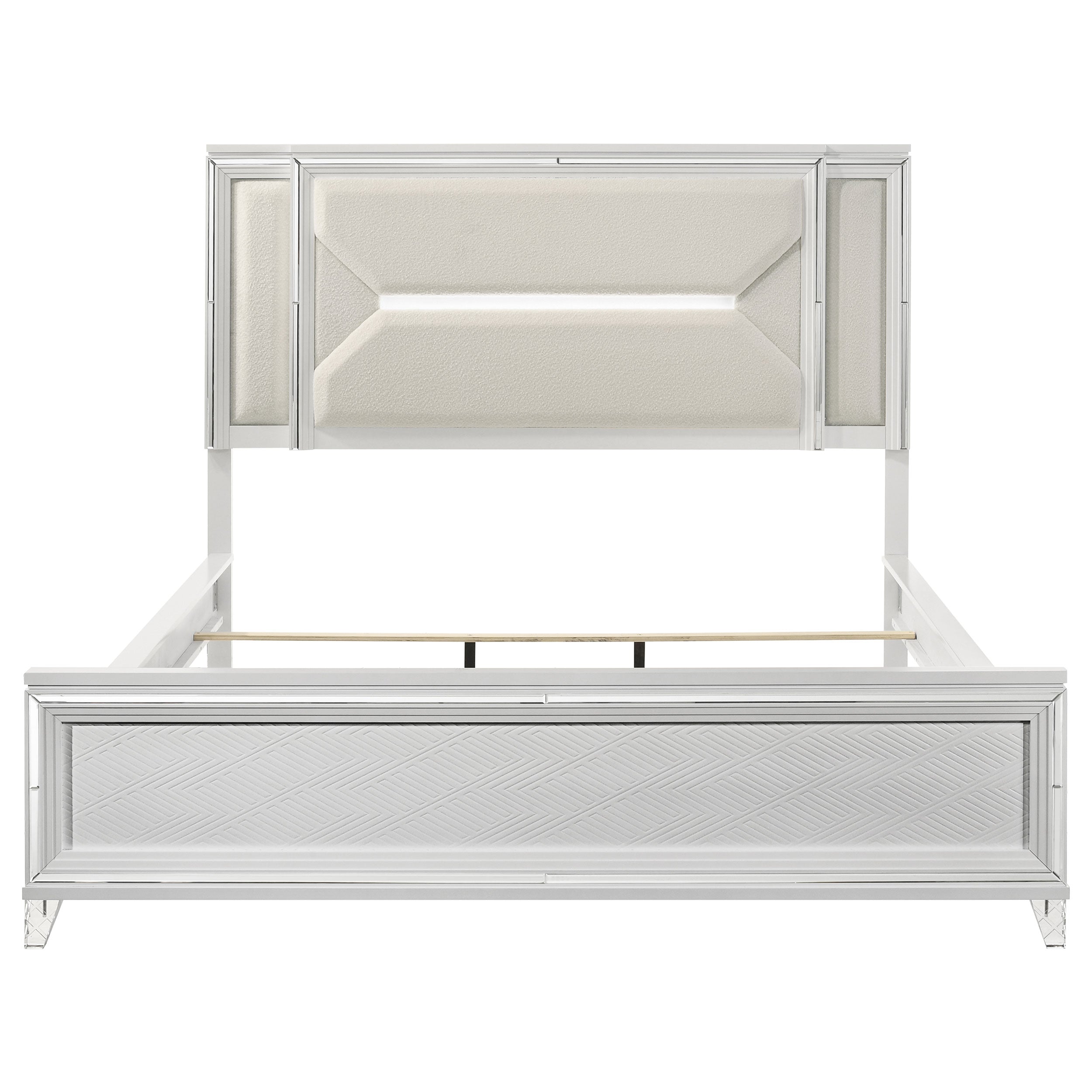 Marmore 64-inch California King Bed LED Headboard White