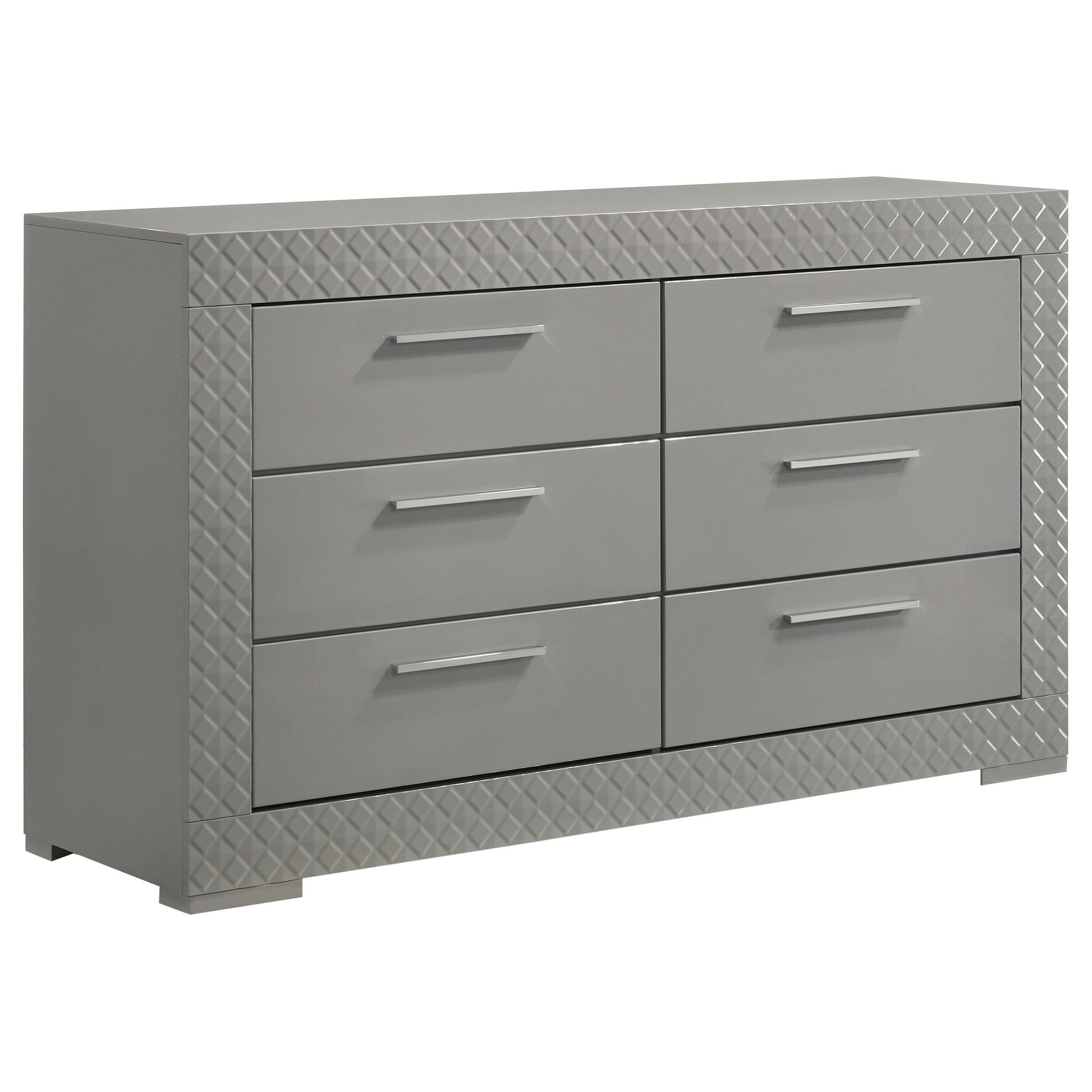 Ives Bedroom Set Grey High Gloss