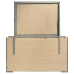 Ives 6-drawer Dresser and Mirror Grey High Gloss
