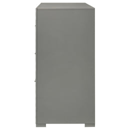 Ives 6-drawer Dresser and Mirror Grey High Gloss
