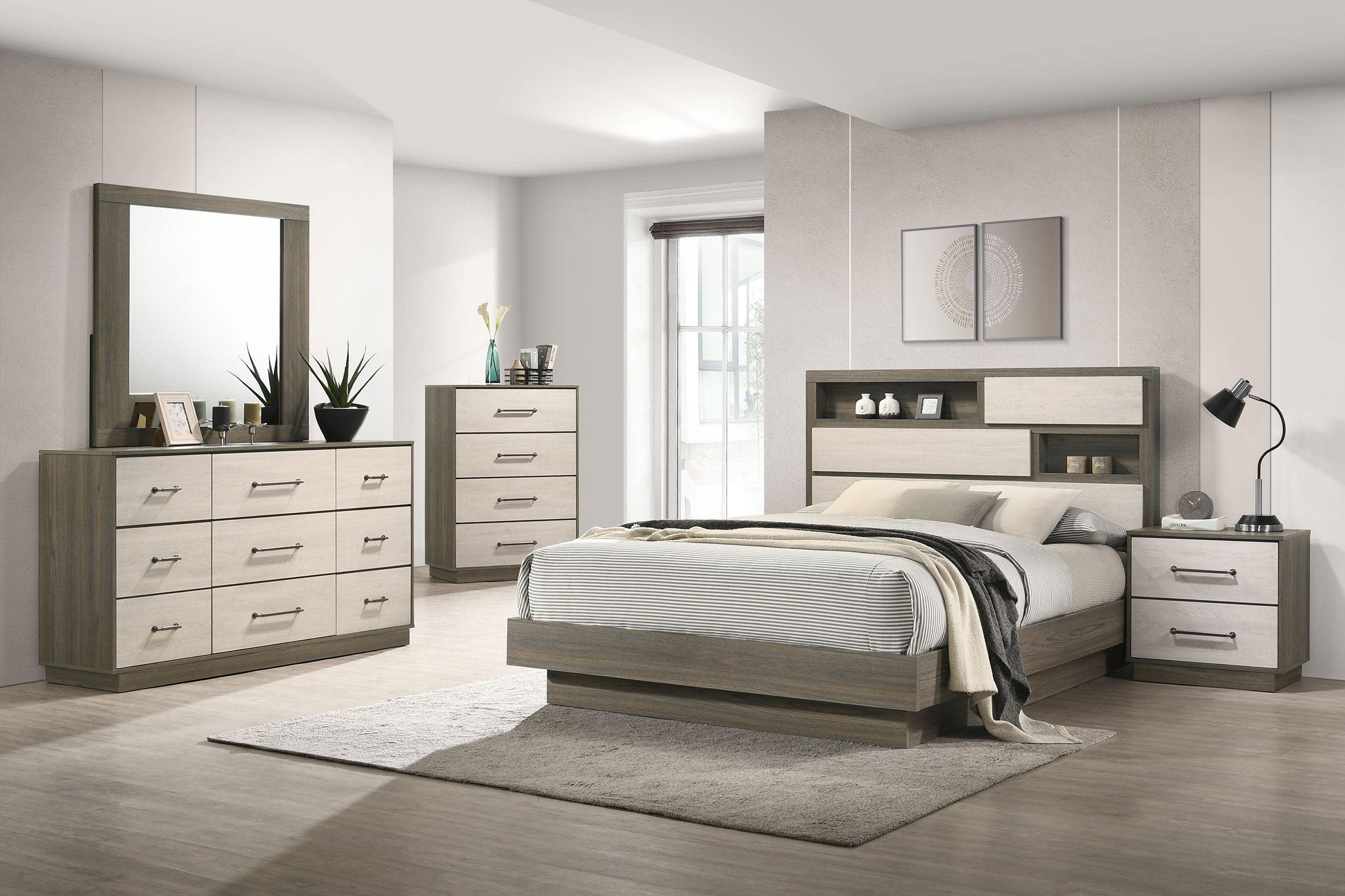 Fenwick California King Bedroom Set Grey Oak