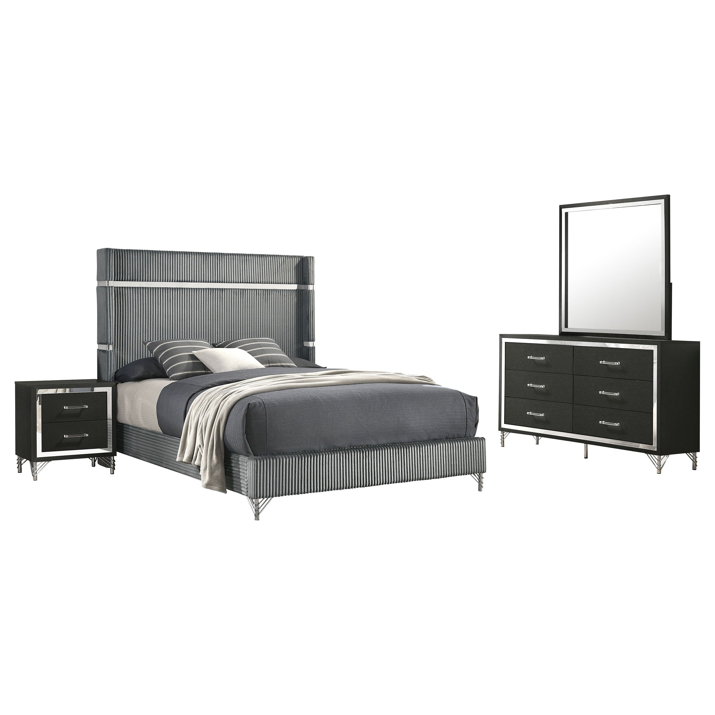 Lucia Bedroom Set Beige and White