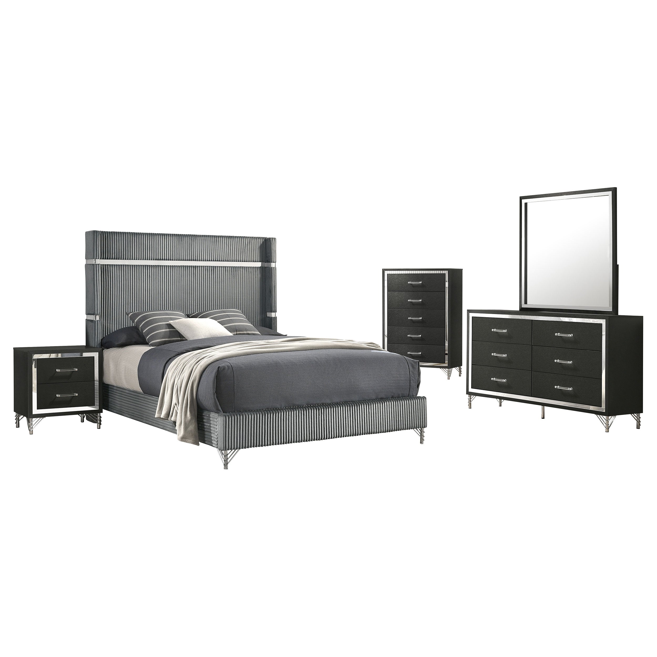 Lucia Bedroom Set Beige and White
