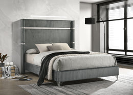 Lucia 61-inch Upholstered Wingback Bed Grey
