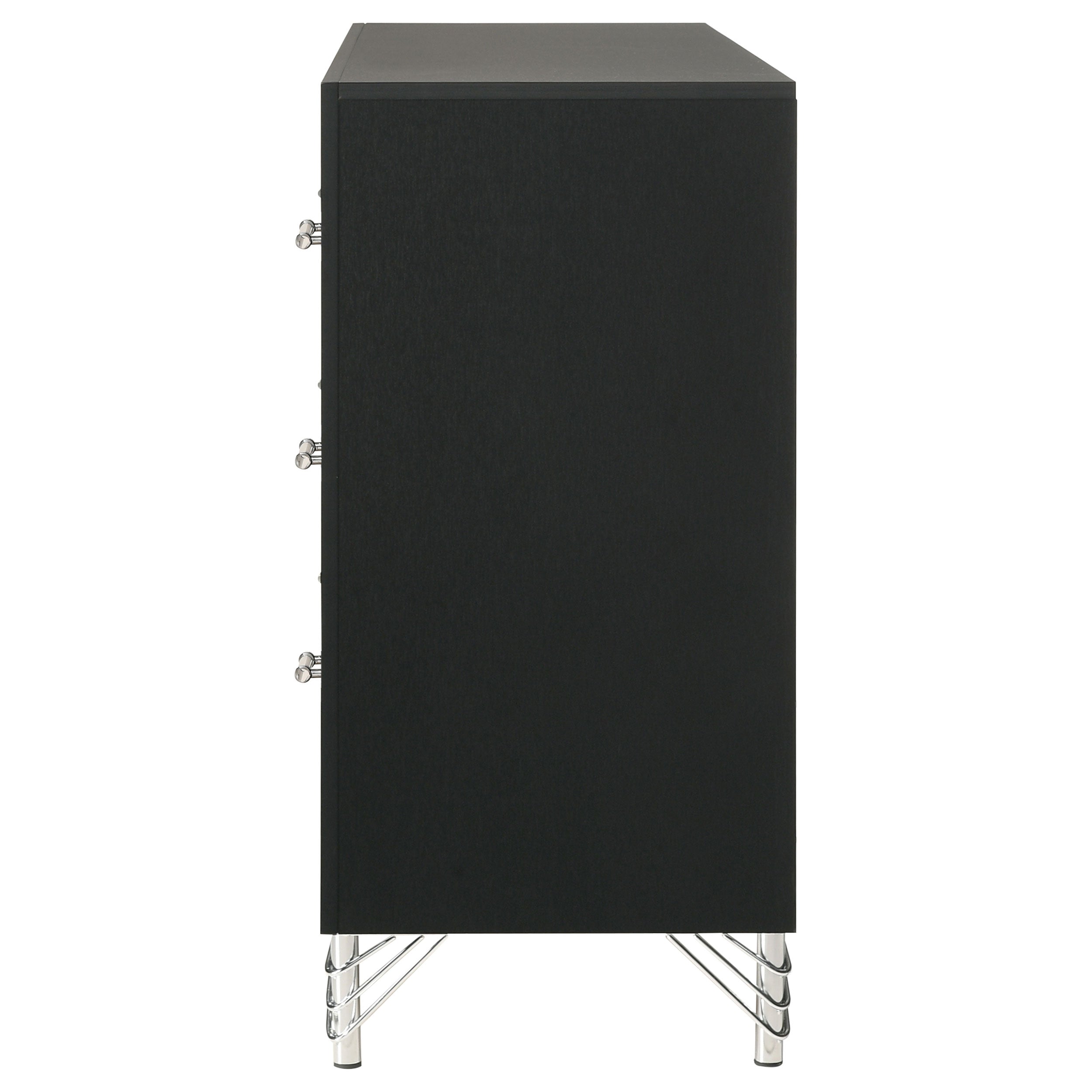 Lucia 6-drawer Dresser and Mirror Black