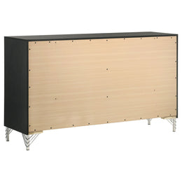 Lucia 6-drawer Dresser and Mirror Black