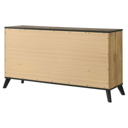 Kaywood 6-drawer Dresser and Mirror Natural Pine