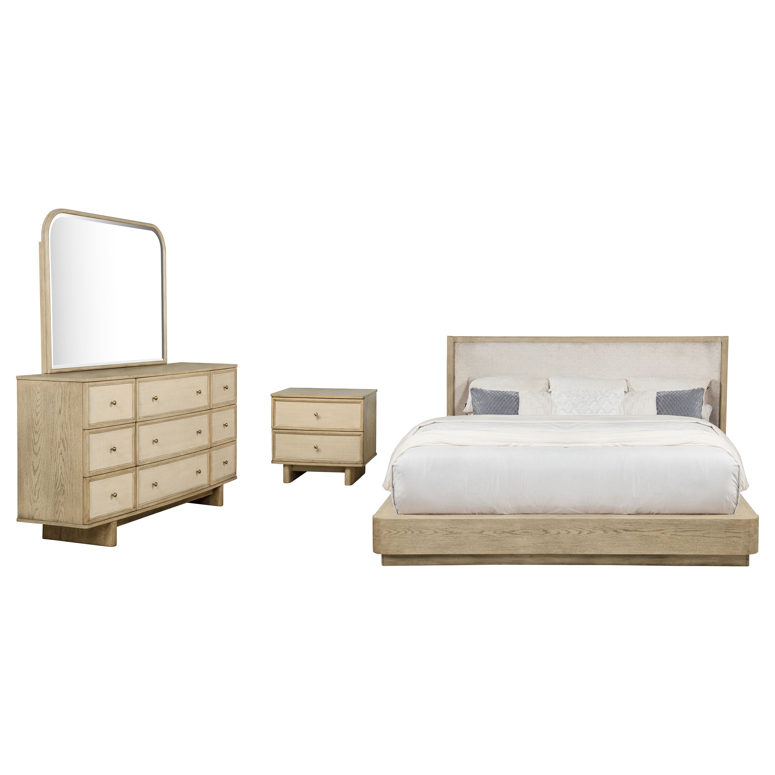 Kailani California King Bedroom Set Beige Oak