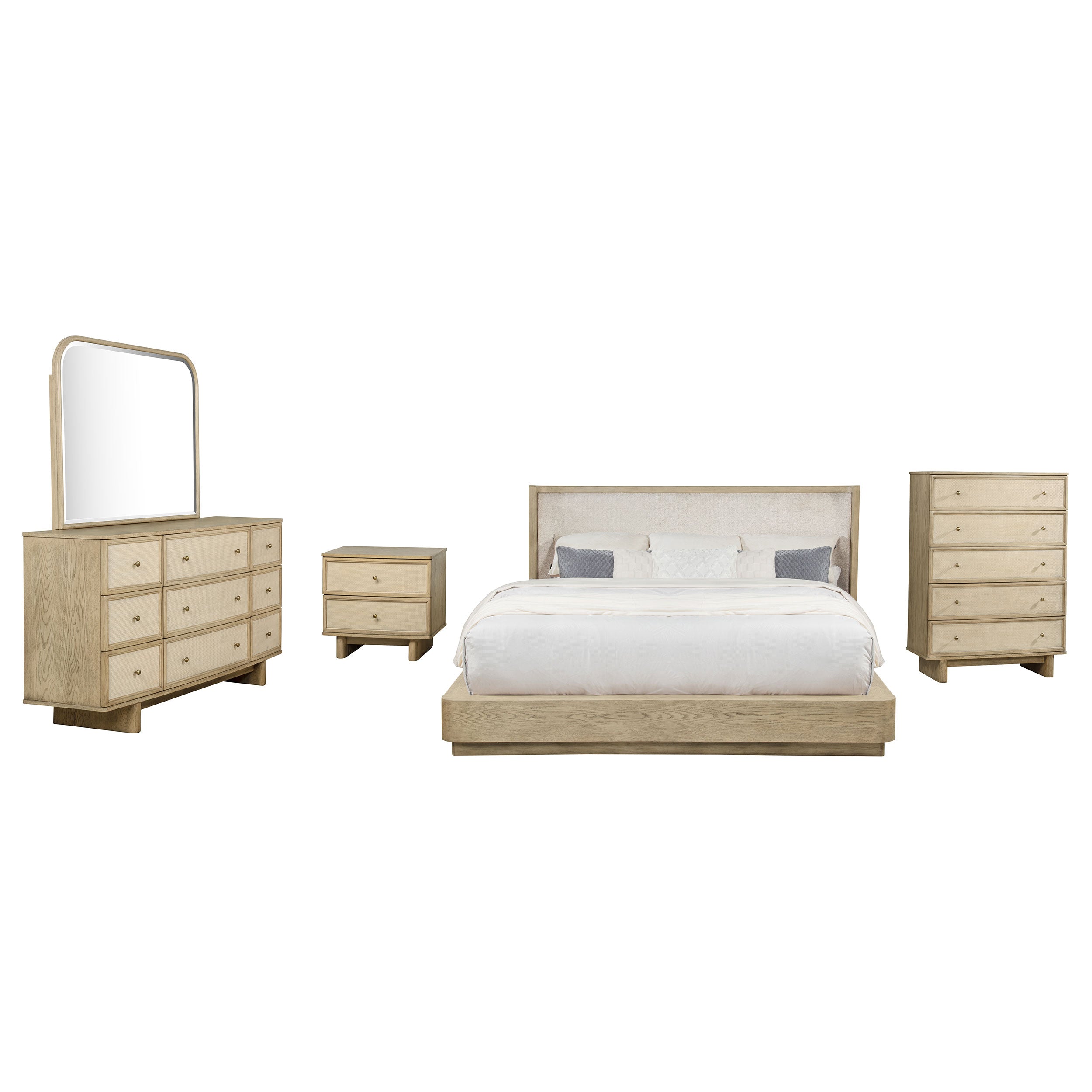 Kailani California King Bedroom Set Beige Oak