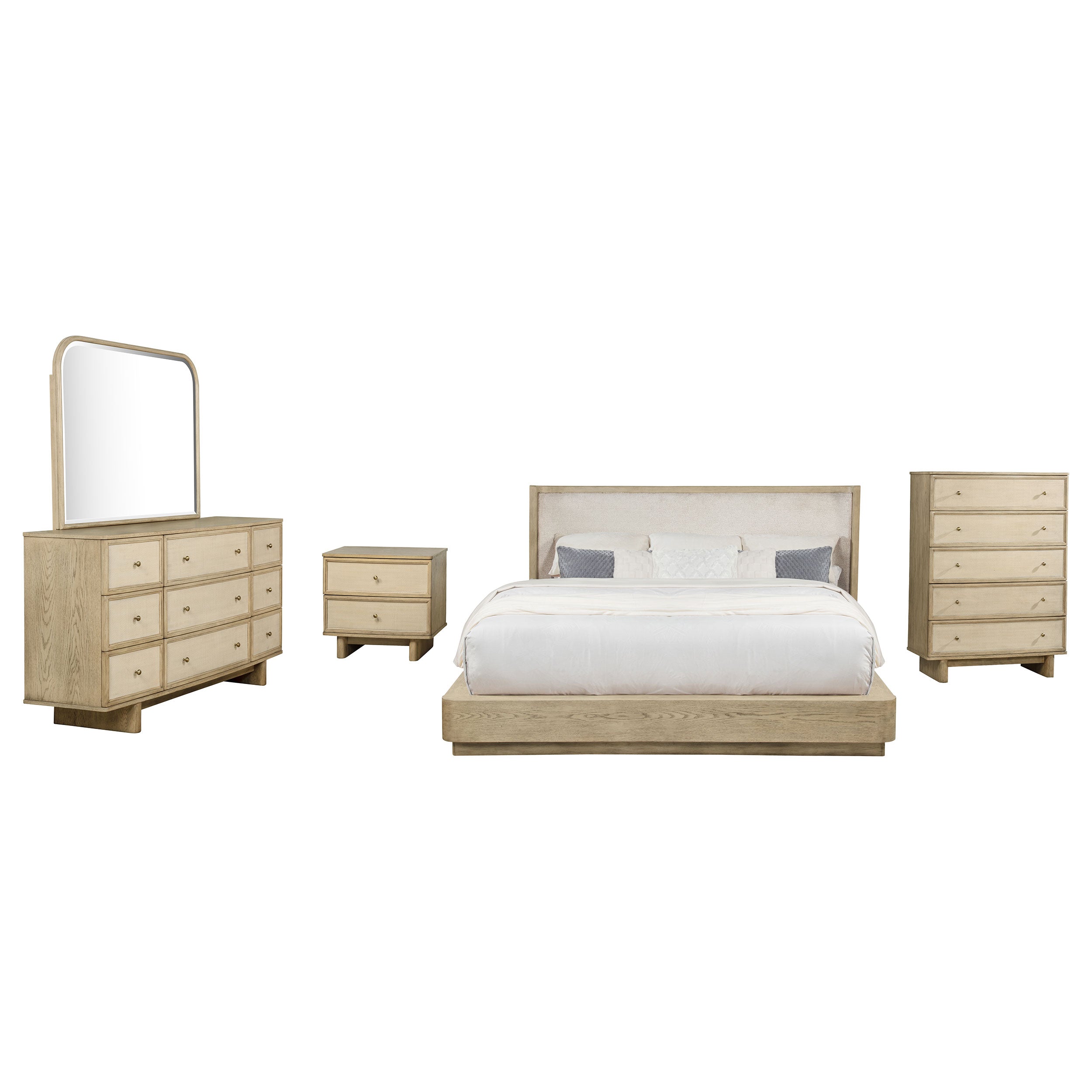 Kailani California King Bedroom Set Beige Oak