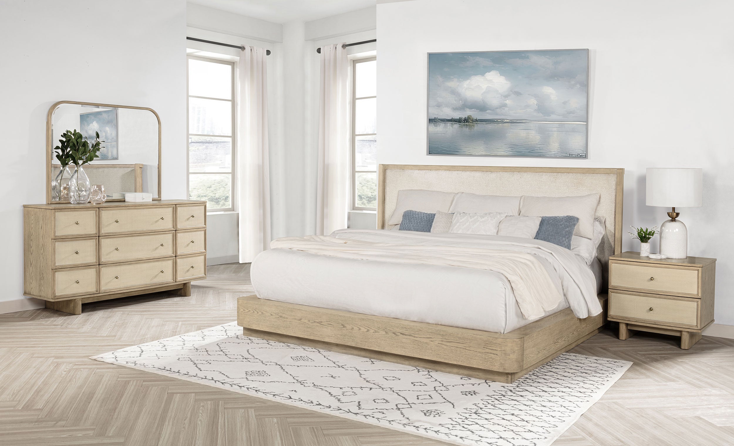 Kailani California King Bedroom Set Beige Oak