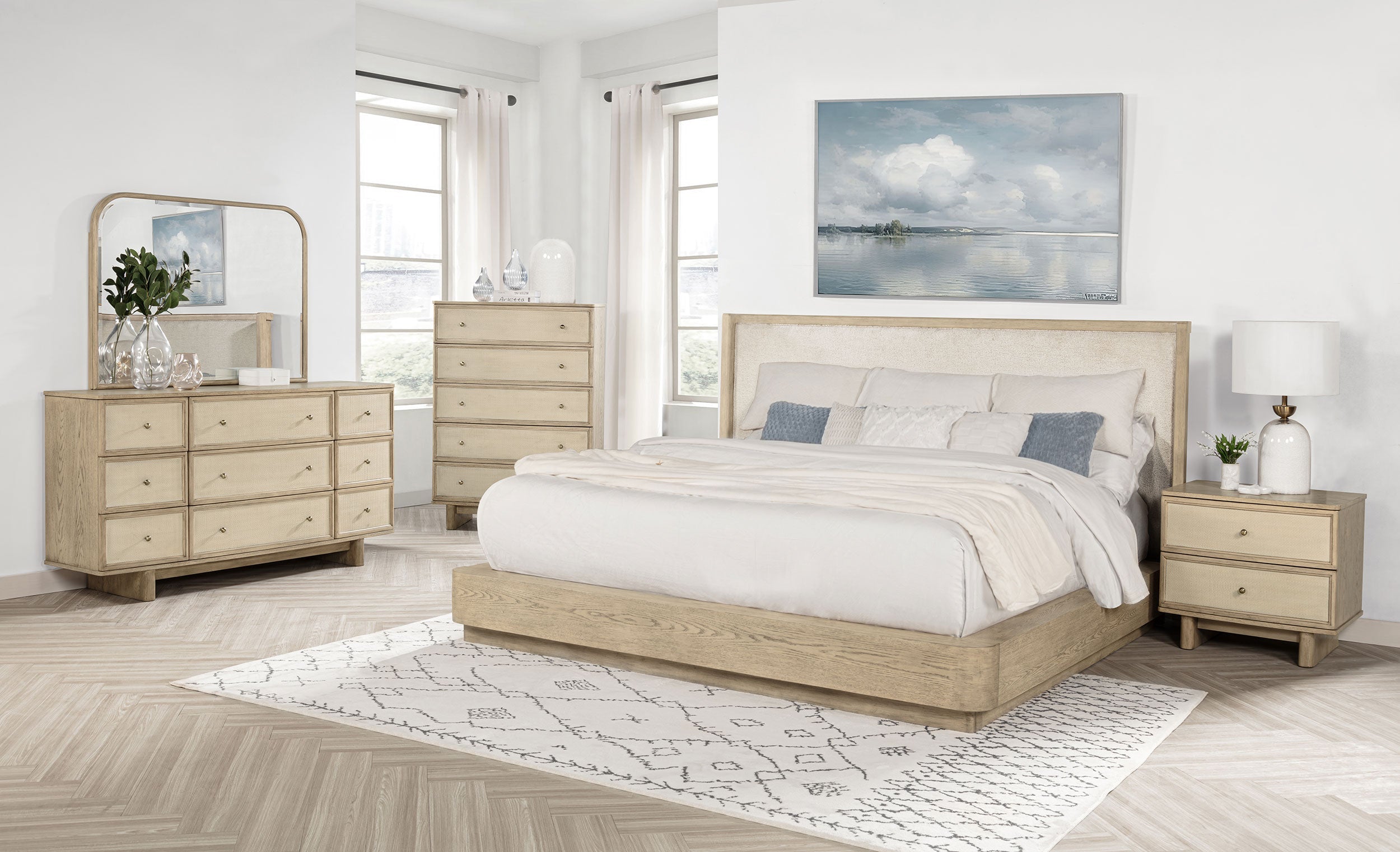 Kailani California King Bedroom Set Beige Oak