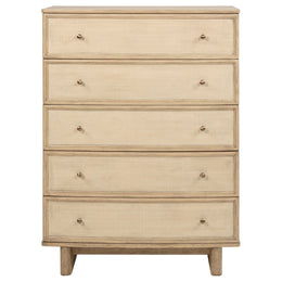 Kailani 5-drawer Bedroom Chest of Drawers Beige Oak