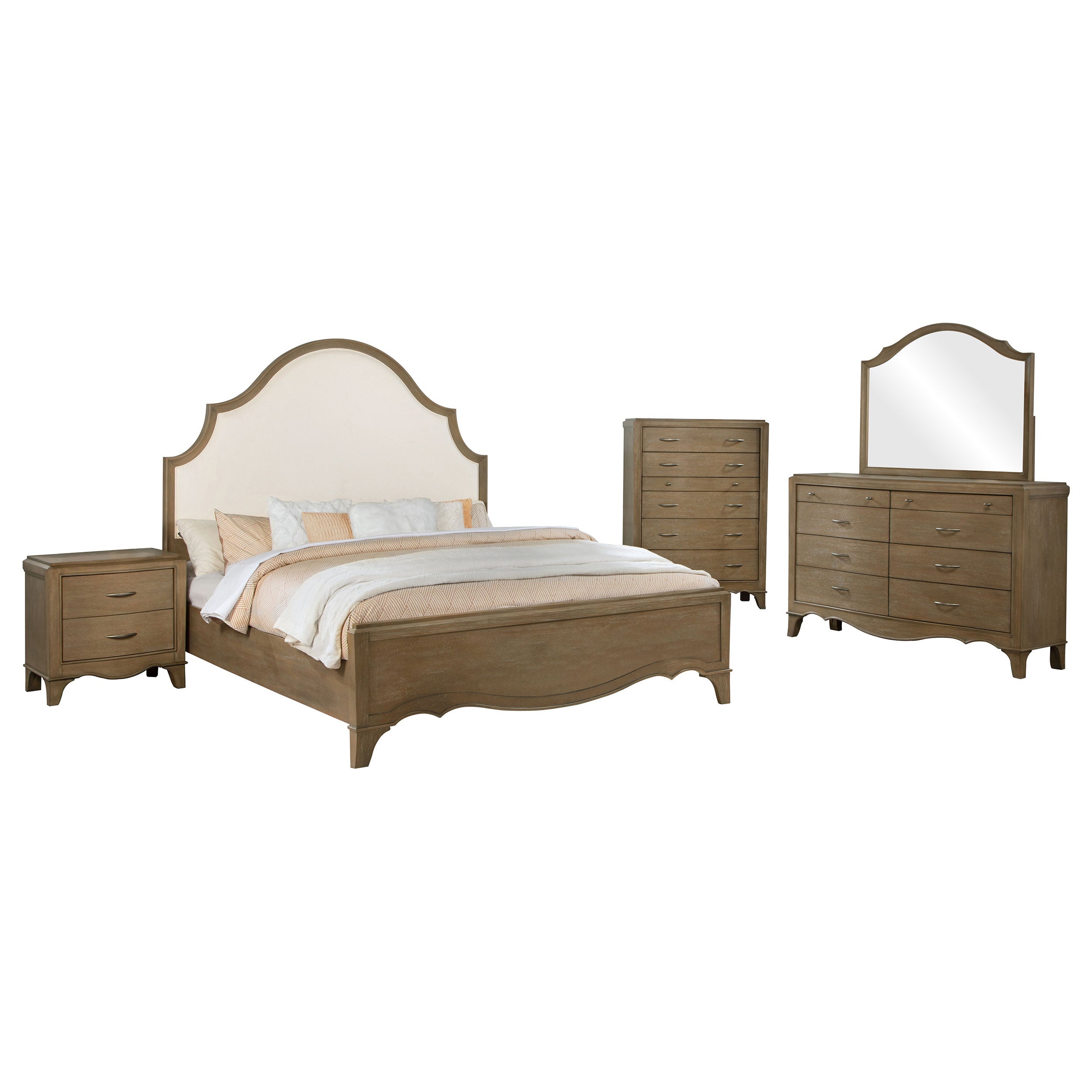 Revello California King Bedroom Set Washed Mango