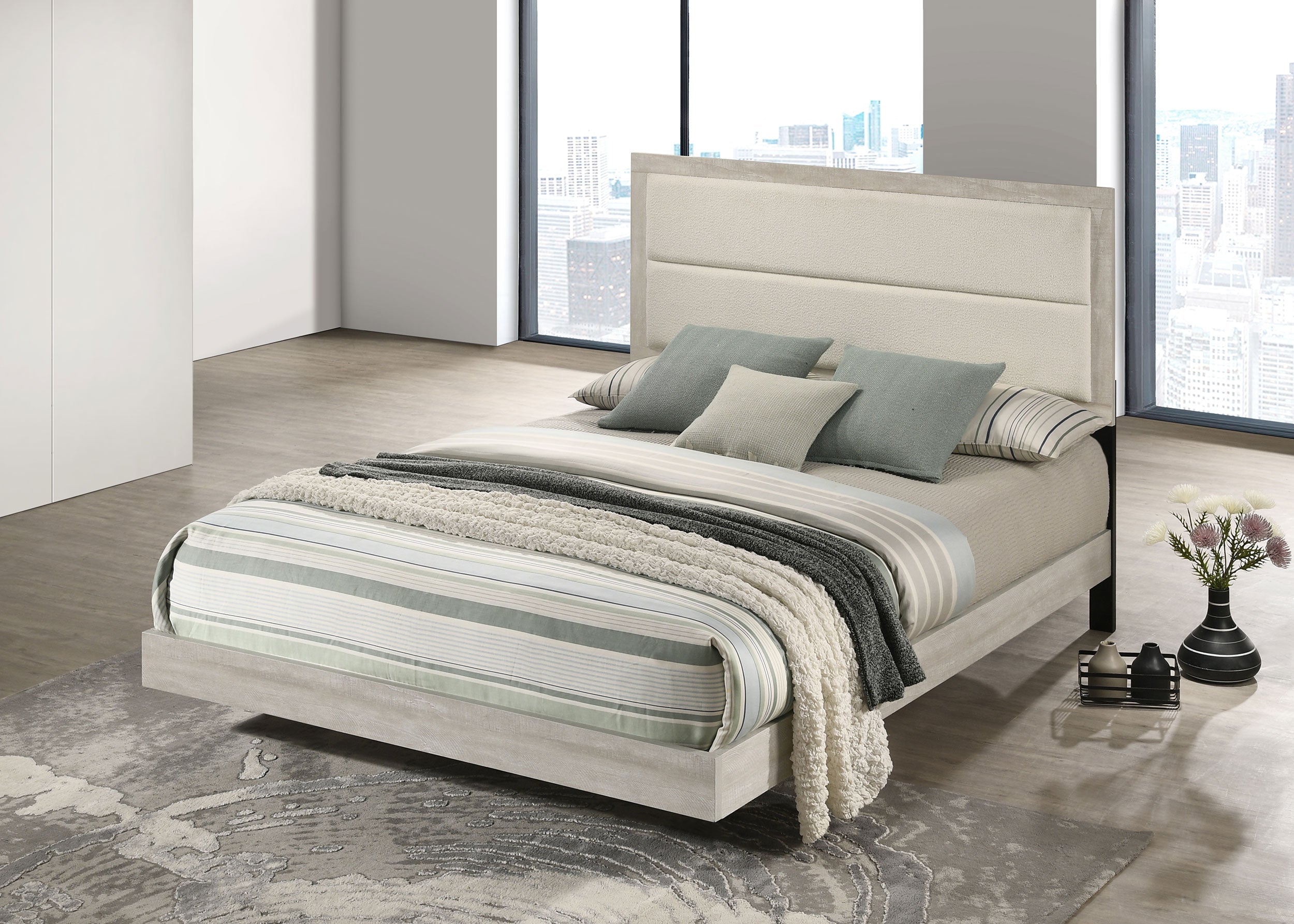Trenton 54-inch Wood Panel Bed Rustic Cream