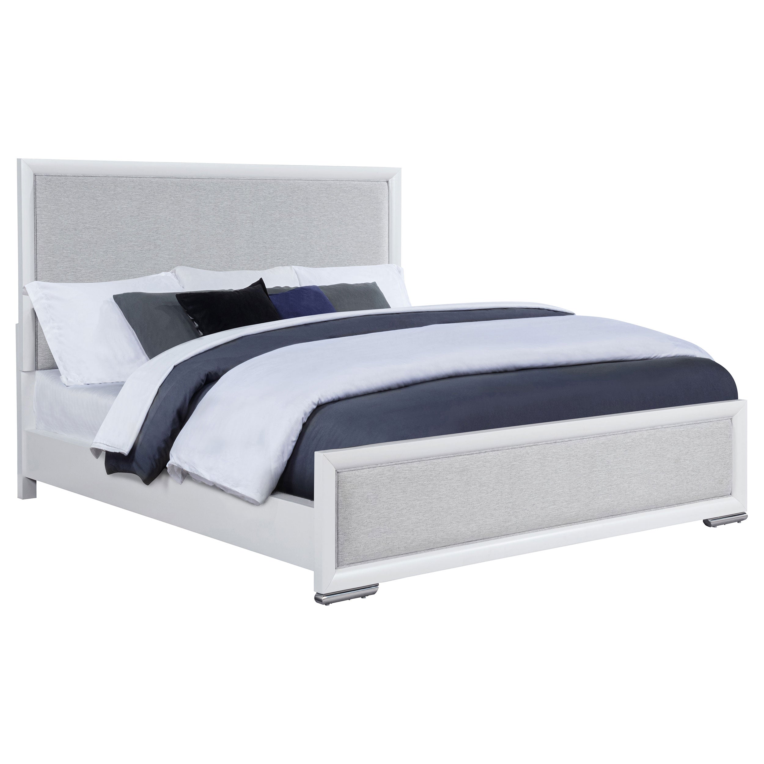 Gracemont 57-inch Panel Bed Grey and White