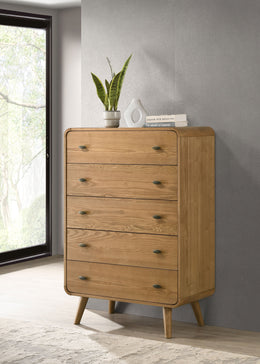 Robyn 5-drawer Bedroom Chest of Drawers Dark Walnut