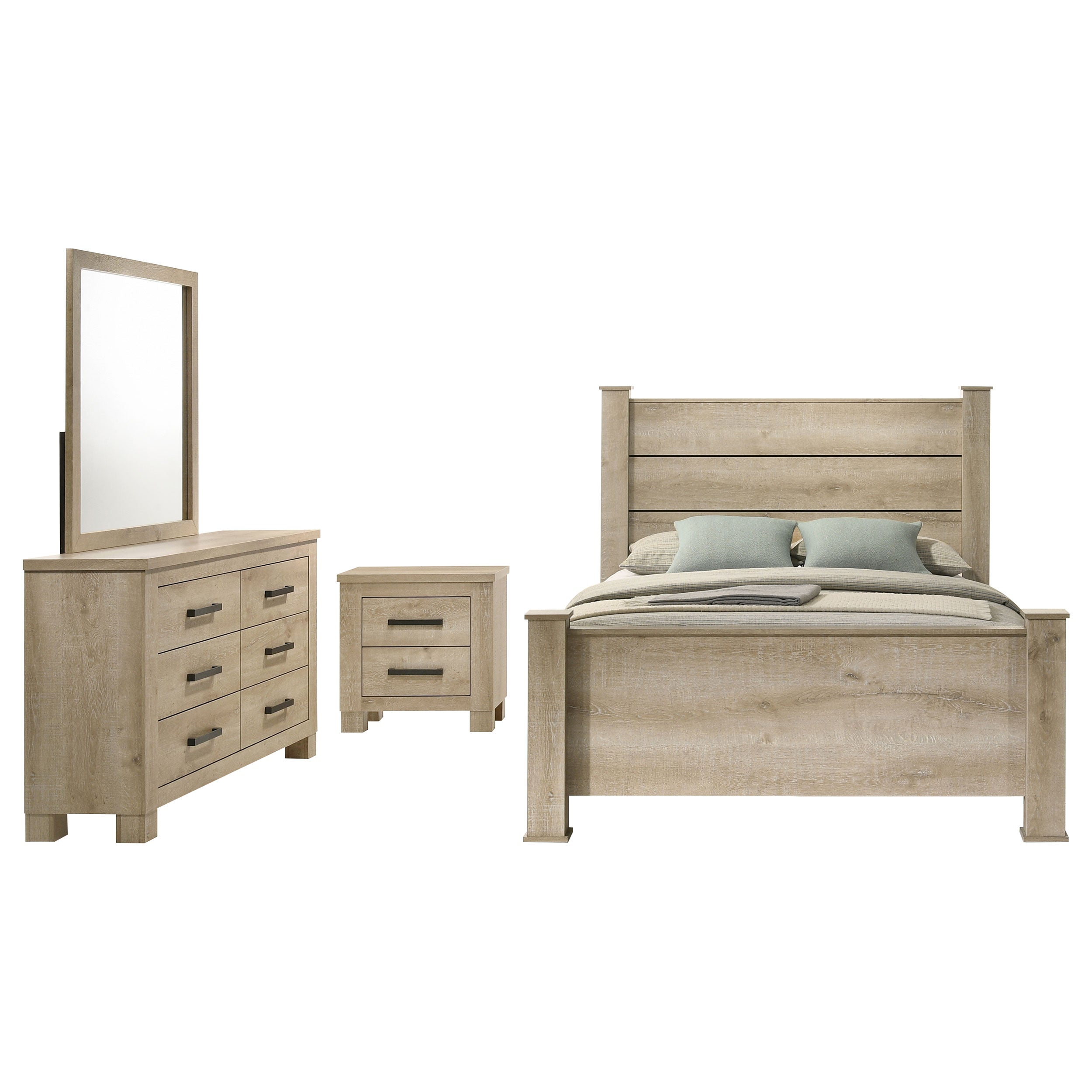 Oakglen California King Bedroom Set Weathered Oak
