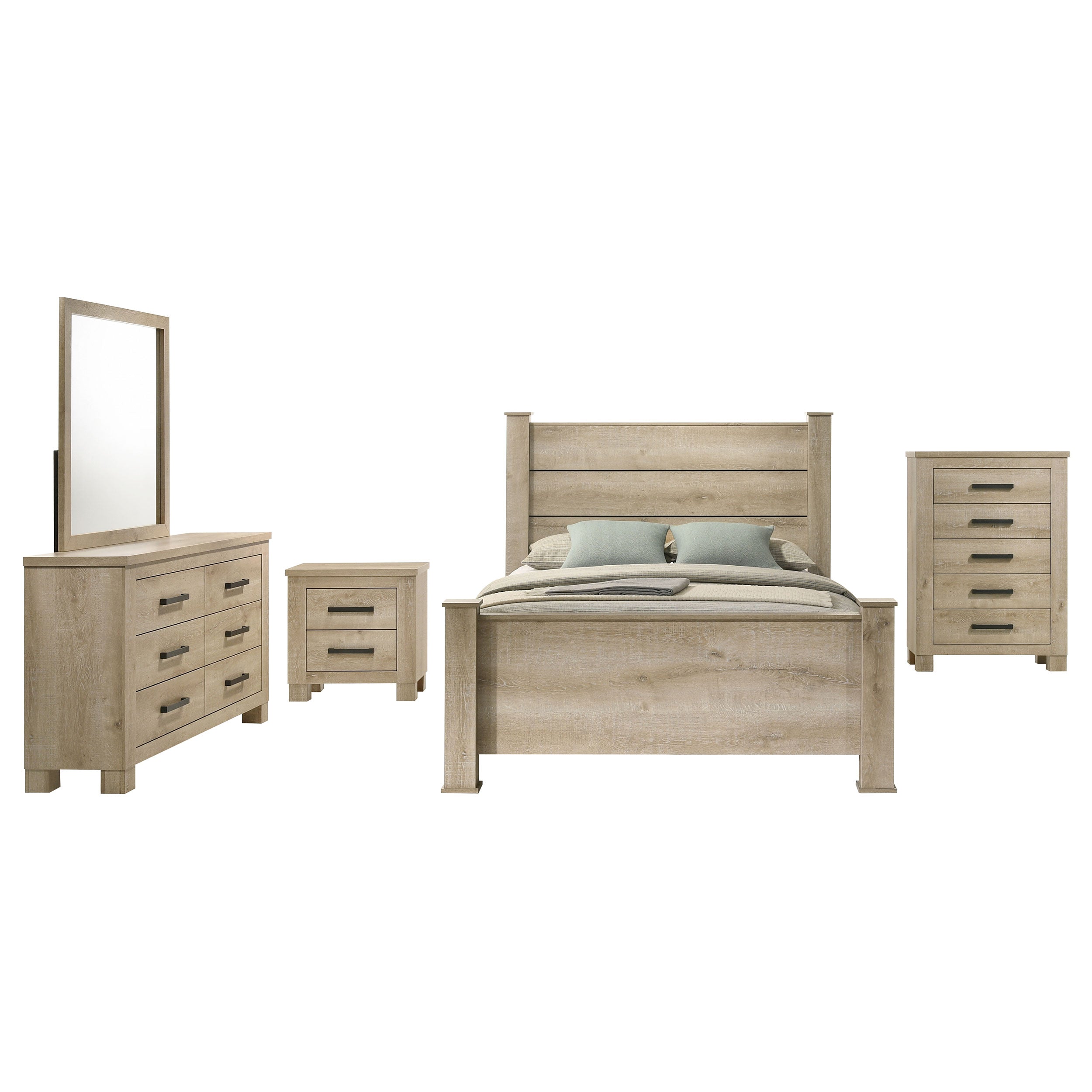Oakglen California King Bedroom Set Weathered Oak