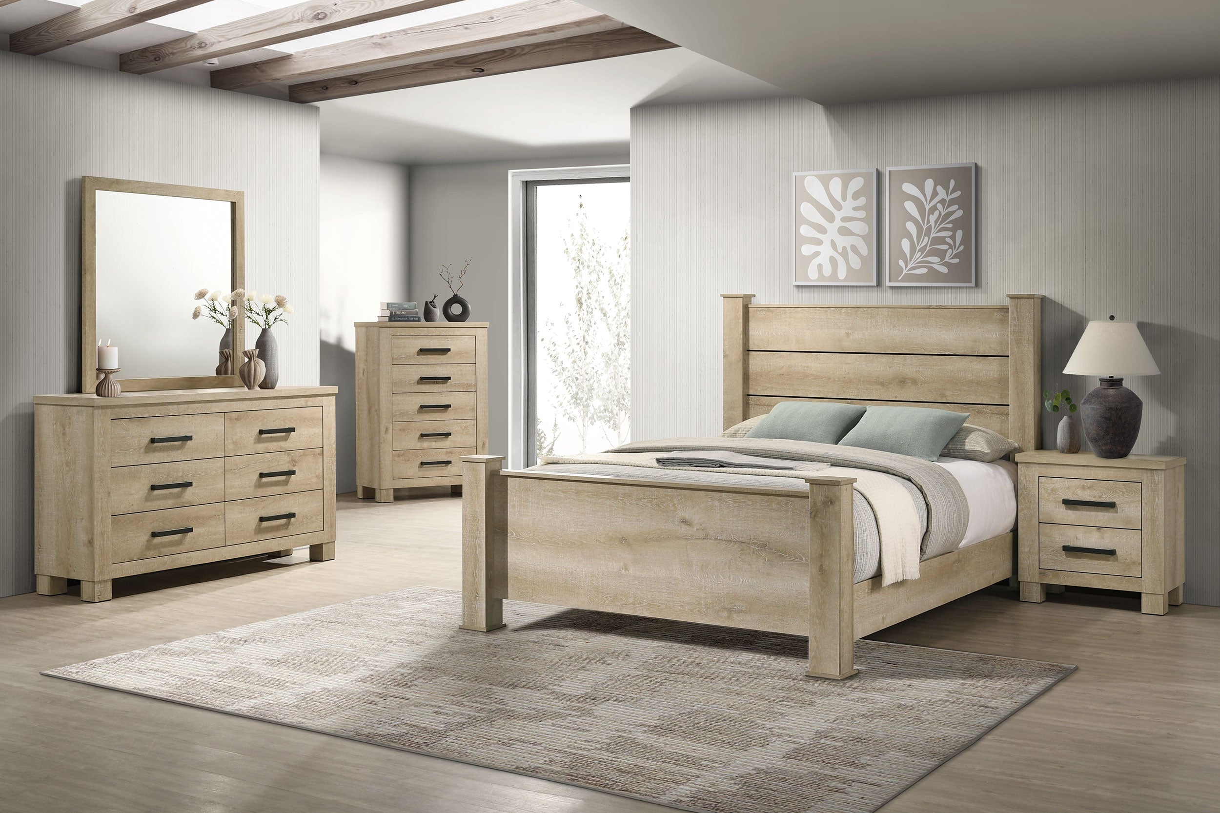 Oakglen California King Bedroom Set Weathered Oak