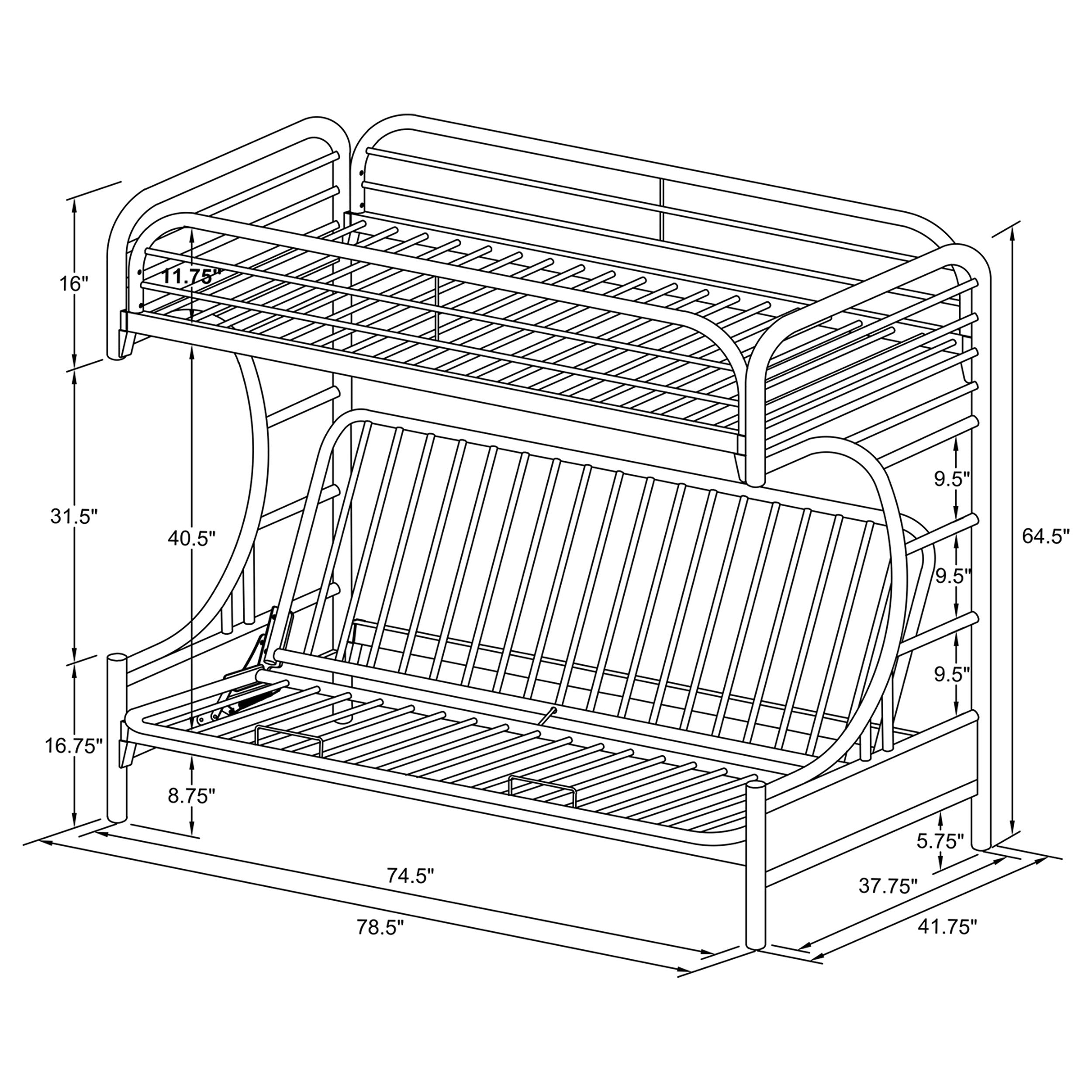 Montgomery Metal Over Futon Bunk Bed Black