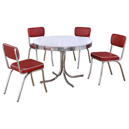 Retro Oval Dining Table Set White and Black
