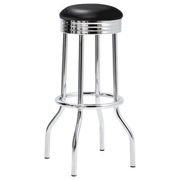 Retro Upholstered Metal Swivel Bar Stool (Set of 2)
