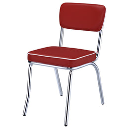 Retro Upholstered Dining Side Chair Black (Set of 2)