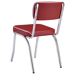 Retro Upholstered Dining Side Chair Black (Set of 2)