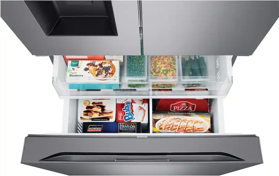 LG - 36-in Counter-Depth MAX 25.5 Cu. Ft. French Door Smart Refrigerator with Ice Plus - PrintProof Stainless Steel Look