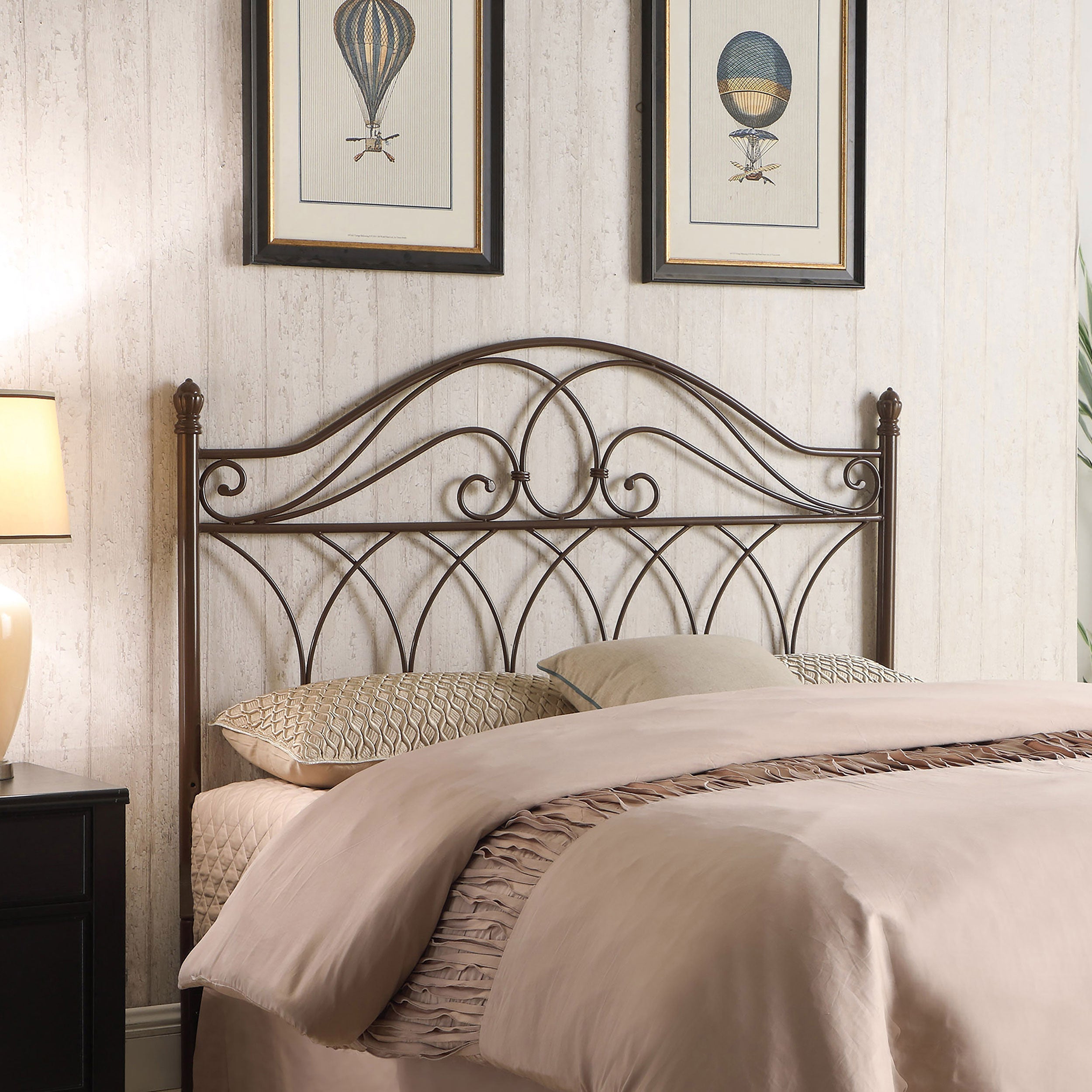 Zola Metal or Open Frame Headboard Brown