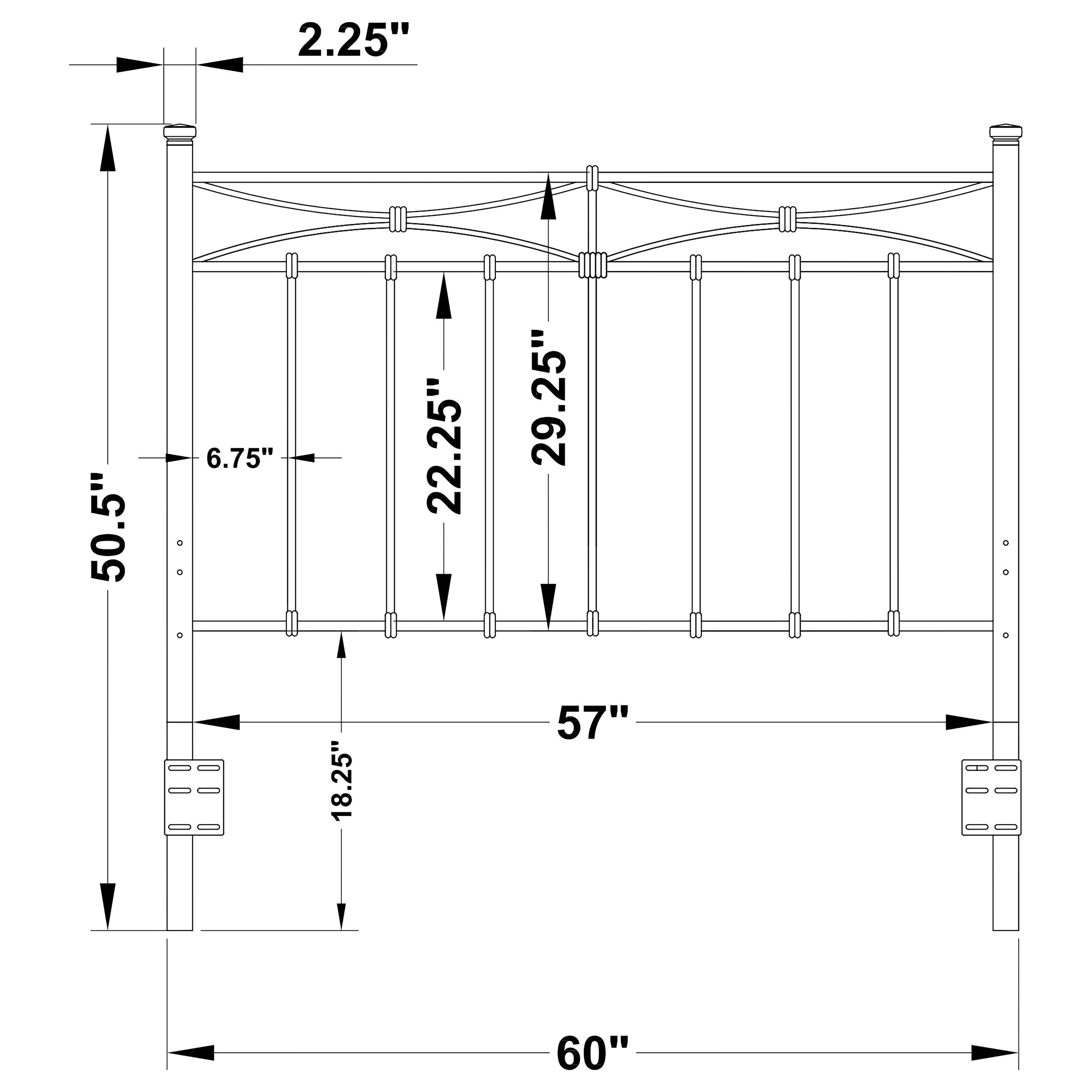 Lane Metal or Open Frame Headboard Rustic Bronze