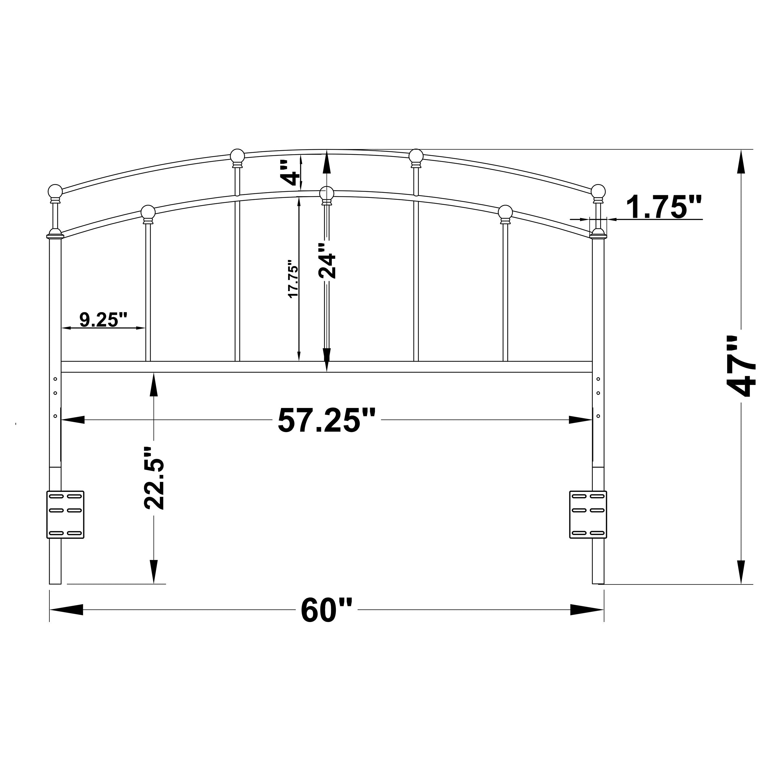 Bryant Metal or Open Frame Headboard Black