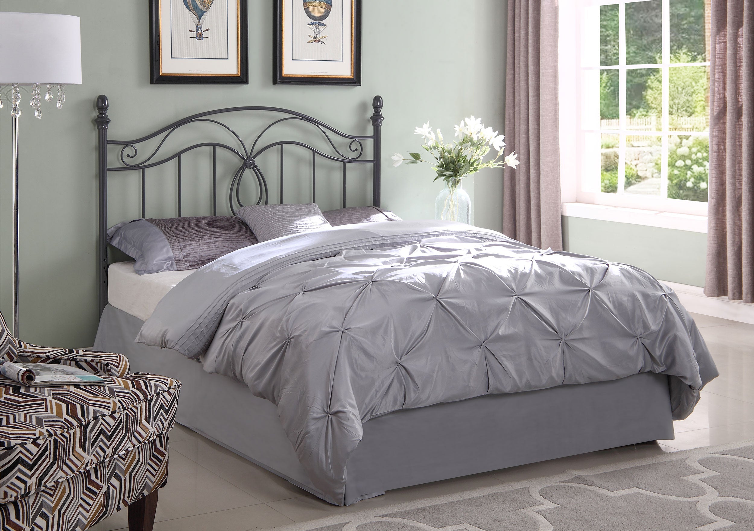 Ellis Metal Open Frame Headboard Dark Bronze