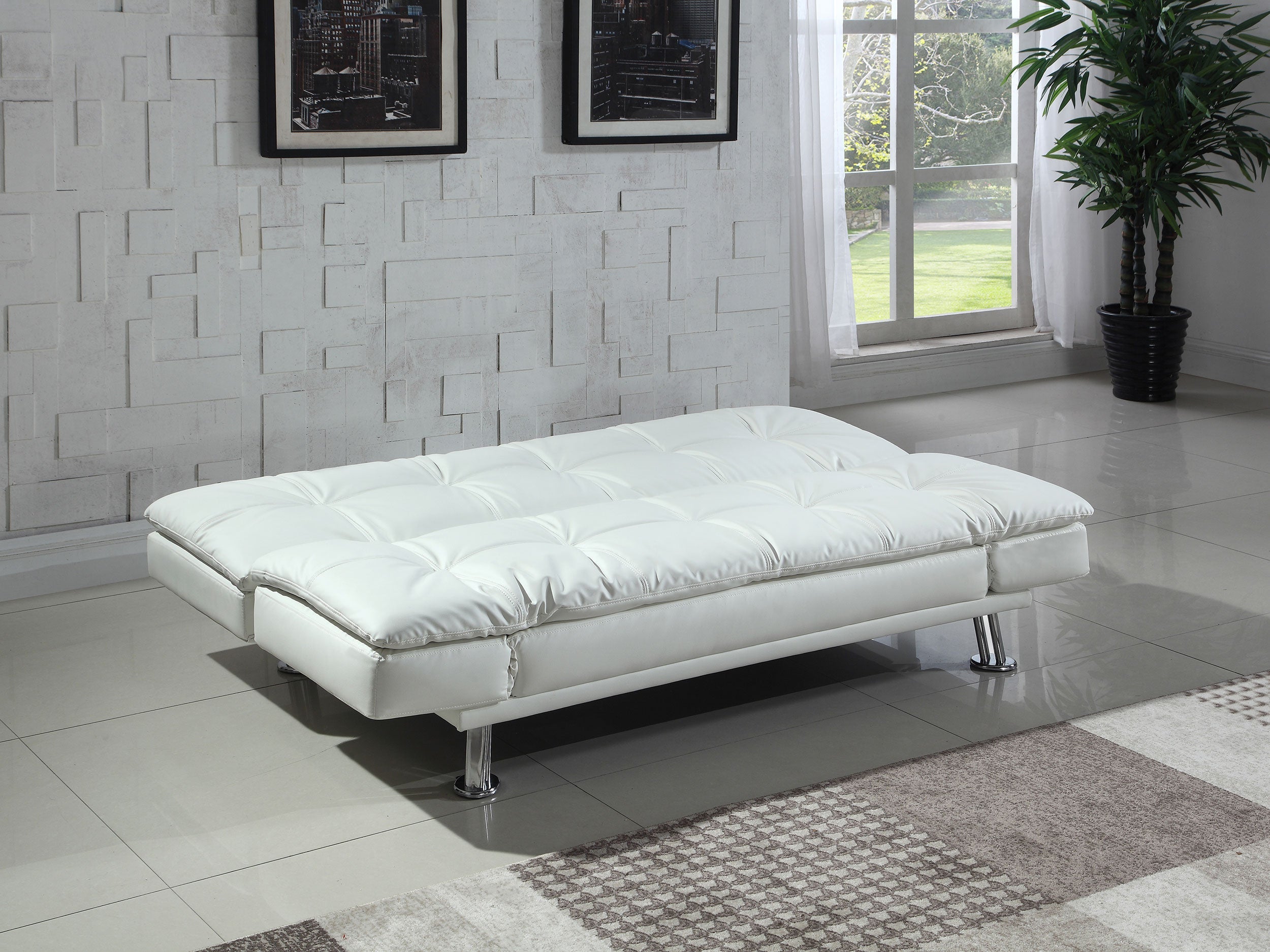 Dilleston Upholstered Tufted Convertible Sofa Bed Black