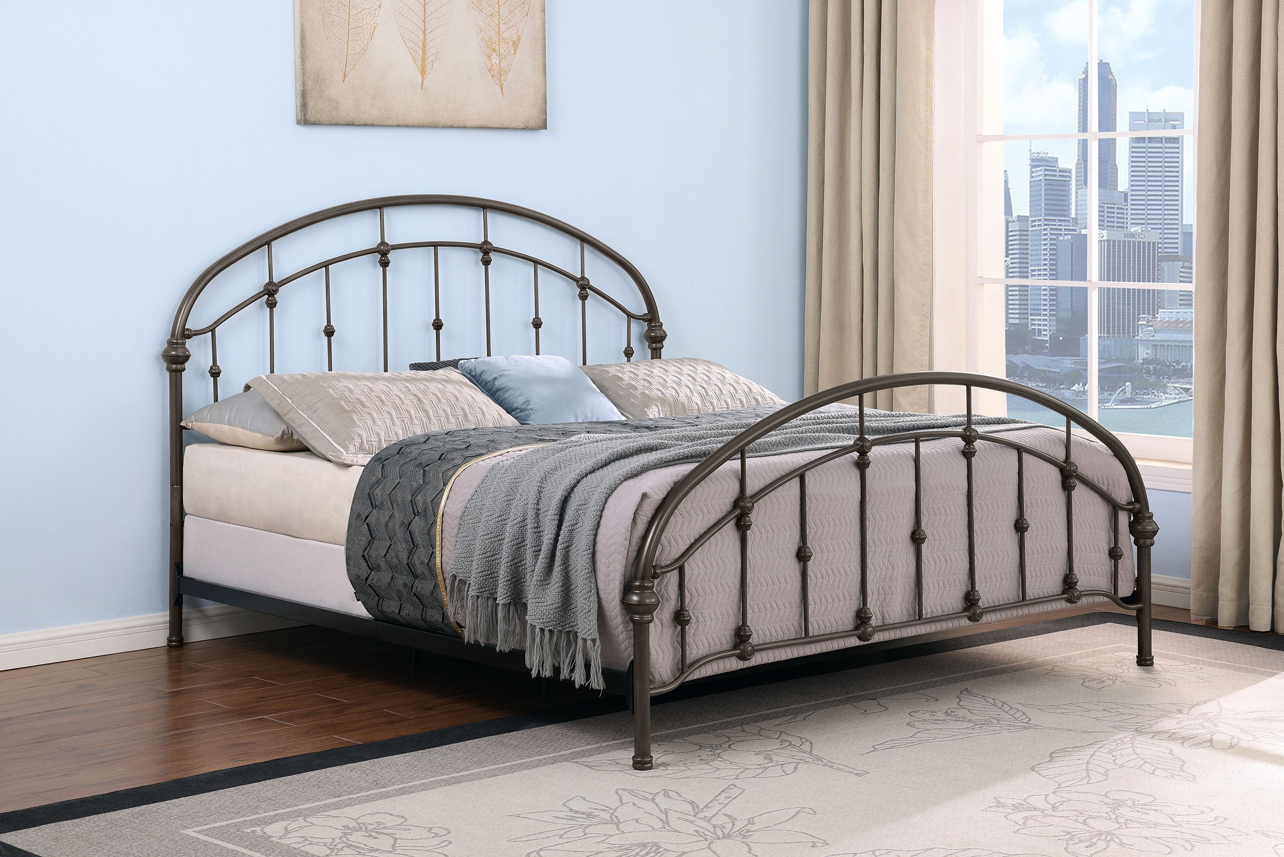 Rowan Metal Open Frame Bed Dark Bronze