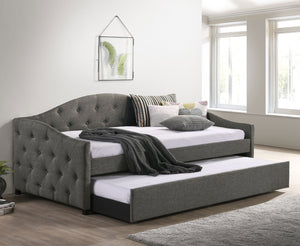 Sadie Upholstered Daybed with Trundle Grey