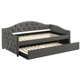 Sadie Upholstered Daybed with Trundle Grey