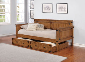 Oakdale Wood Daybed with Trundle Rustic Honey
