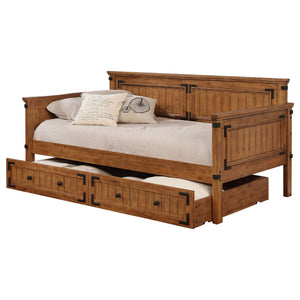 Oakdale Wood Daybed with Trundle Rustic Honey