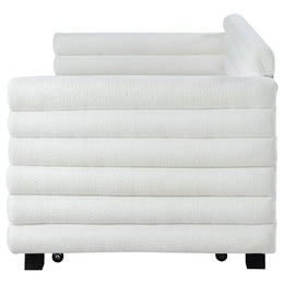 Patricia Boucle Upholstered Day Bed with Trundle Grey