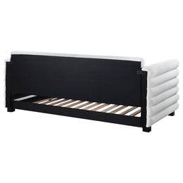 Patricia Boucle Upholstered Day Bed with Trundle Grey