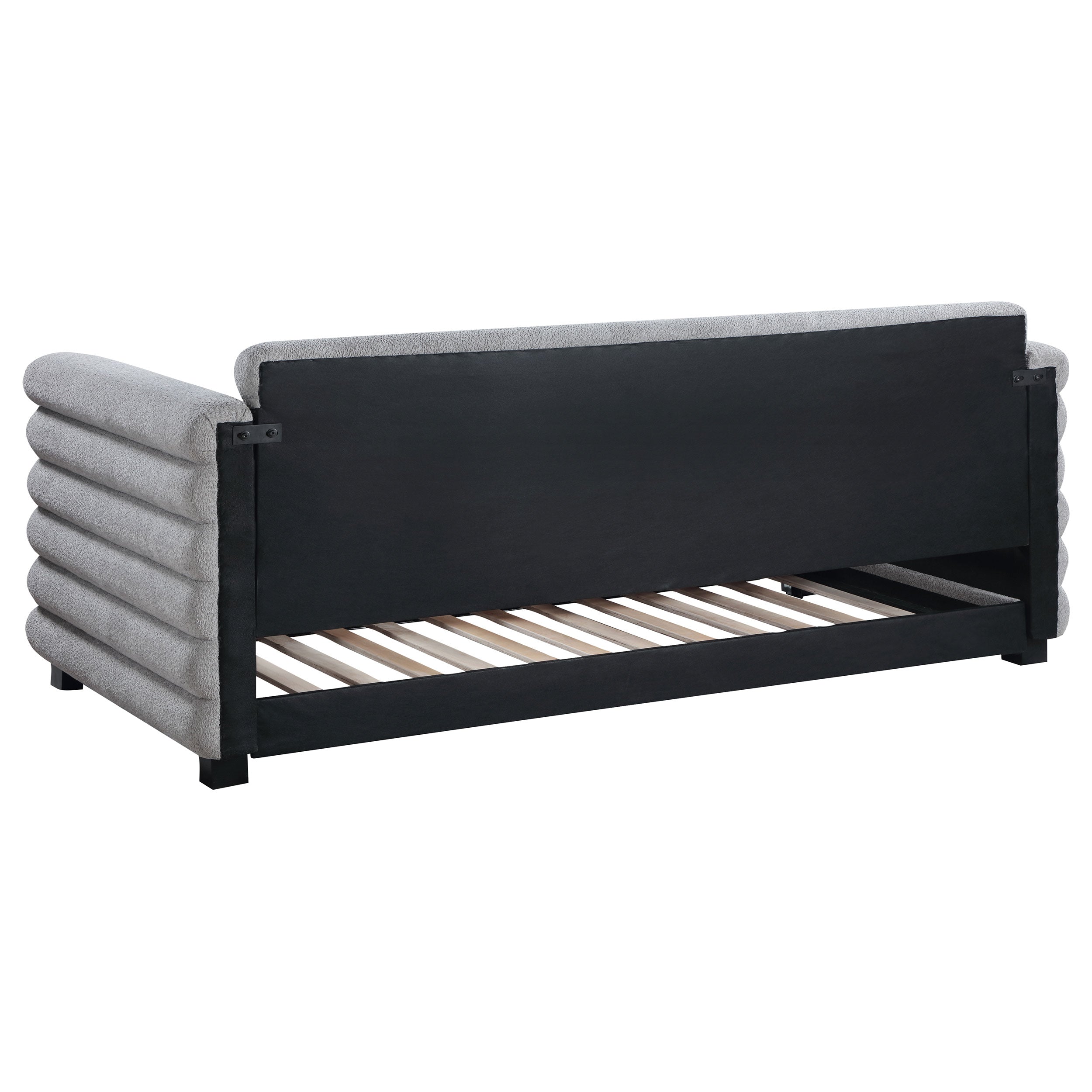 Patricia Boucle Upholstered Day Bed with Trundle Grey