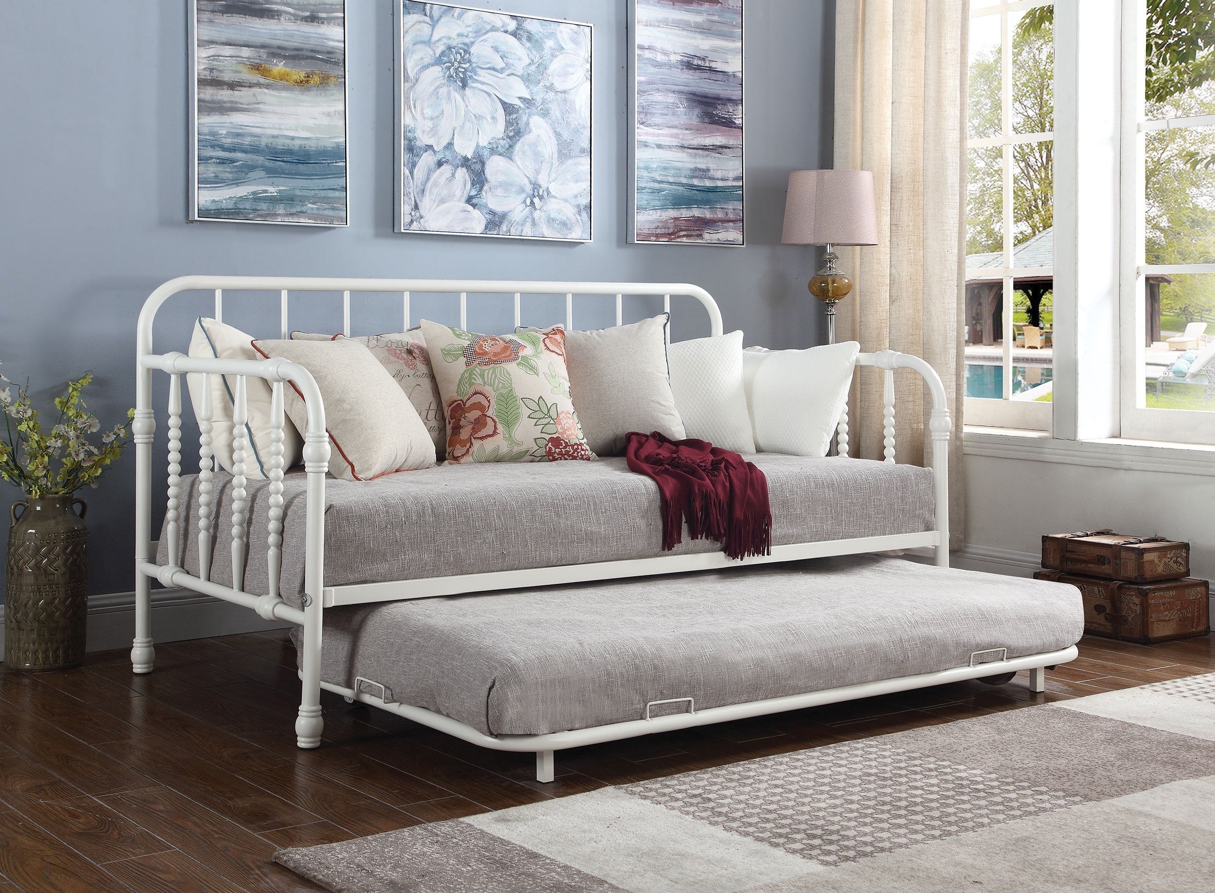 Marina Metal Daybed with Trundle Black