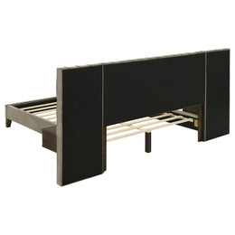 Marley Upholstered Wall Panel Bed Light Brown