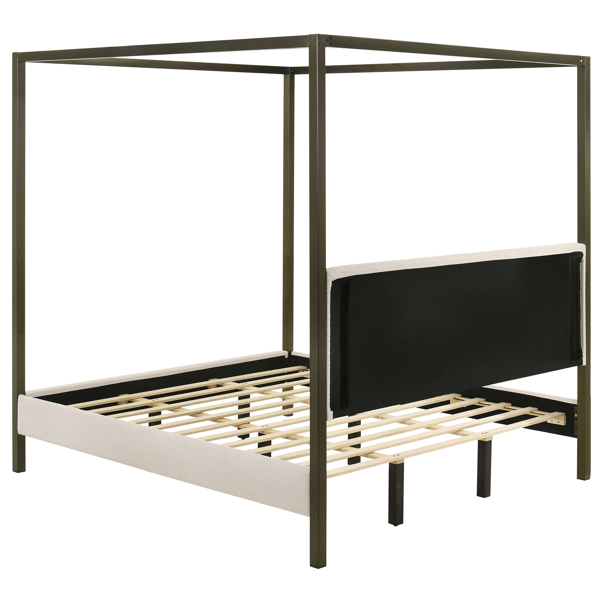 Monroe Upholstered Canopy Bed Vanilla