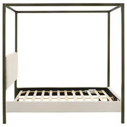 Monroe Upholstered Canopy Bed Vanilla