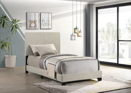 Dorian Fabric Upholstered Panel Bed Cream