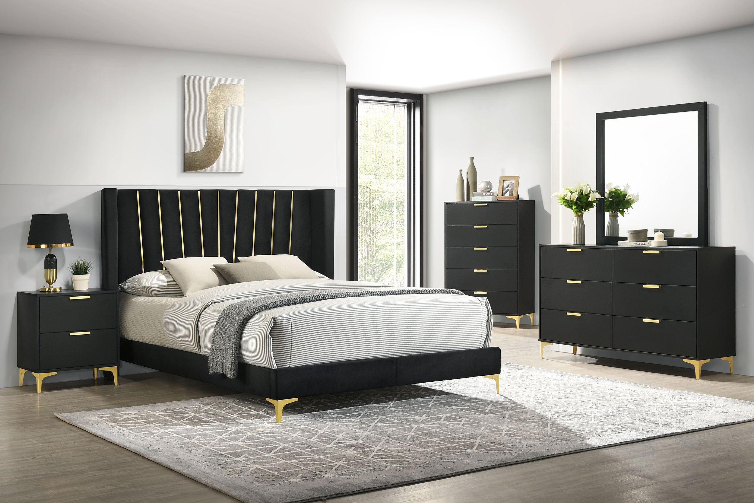 Kendall California King Bedroom Set Black